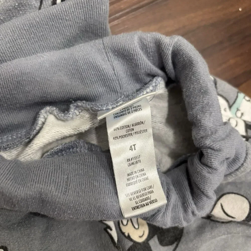Disney Mickey and Friends Kids Sz 4T Astronaut Space 2PC Sweater Sweatpants
